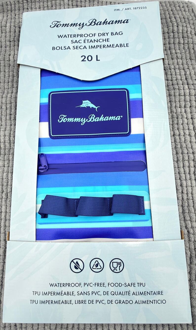 Tommy Bahama Waterproof Dry Bag 20L Harbor Stripe NWT